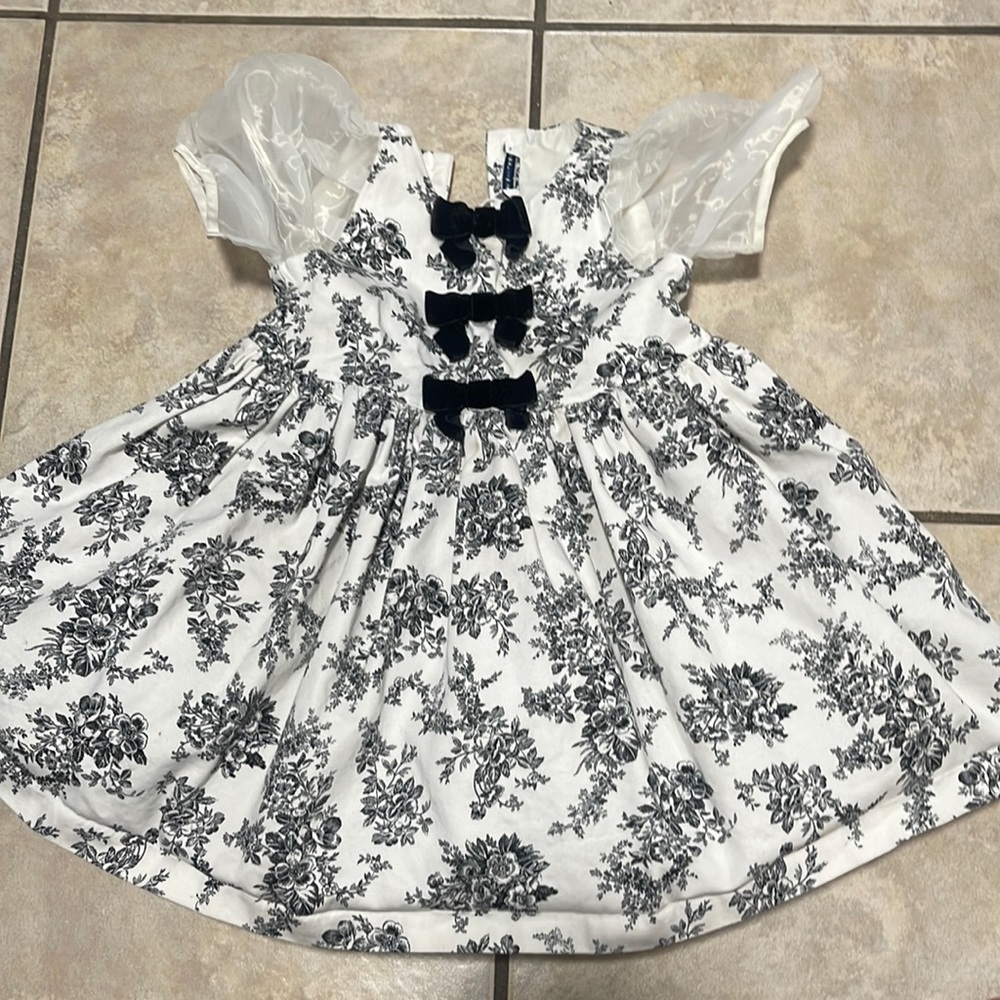 Janie and jack black and white dress size 2T